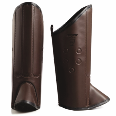 Perneira de Proteção em Couro Com Talas e Velcro