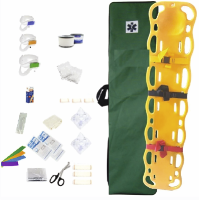 Kit de Imobilização e Resgate (Tipo CIPA), C/ Prancha de Polietileno - Capa Verde
