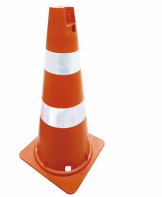 Cone De Sinalização Laranja Semi Flexível 75cm - Refletivo